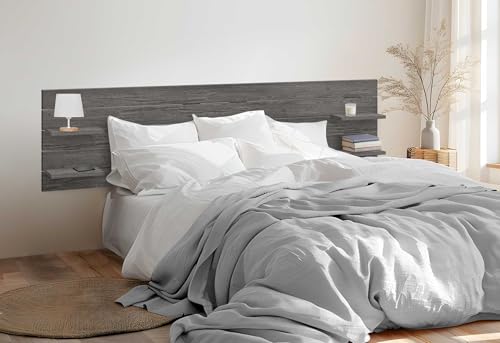 DHOME Cabecero con Estantes de Madera reciclada