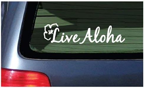 Live Aloha Car Window Sticker Flower Hawaii Design Decal - Bumper Laptop Stickers