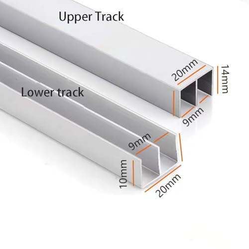Guía de puerta corredera de aluminio doble para paneles de 3 a 5 mm con riel suave 3