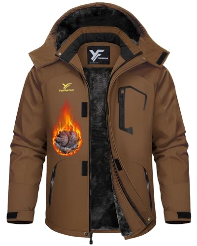 Image of Yufawow Men's Ski Jacket Waterproof Warm Snowboard Jacket Insulated Winter Coat for Outdoor Cold Weather Sports Work
