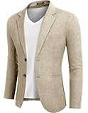 COOFANDY Mens Sport Coats and Blazer Two Buttons Casual Lightweight Daily Suit Jackets Light Khaki