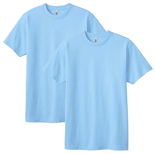 American Apparel Heavyweight Cotton T-Shirt, Style G1301/G1301GD, Multipack, Powder Blue (2-Pack...