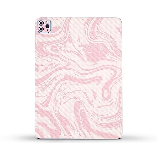 Image of MightySkins Carbon Fiber Skin Compatible with Apple iPad Pro 11 inch M2 4th Gen (2022) Full Wrap Kit - Silky Pink | Protective, Durable Textured Carbon Fiber Finish | Easy to Apply | Made in The USA
