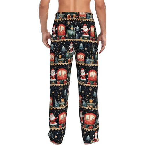 Neon Cardinal Poinsettia Mens Pajama Pants Cozy Lounge Baggy Lightweight Pj Pants Lounge Bottoms With Elastic Waist3
