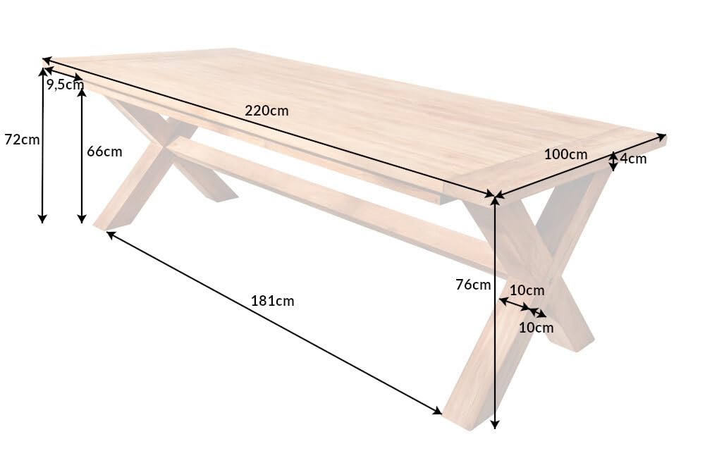 riess-ambiente.de Wetterfester Gartentisch Empire Teak 220cm Teak Massivholz Outdoor Esstisch, Massiver Esstisch für deinen Garten