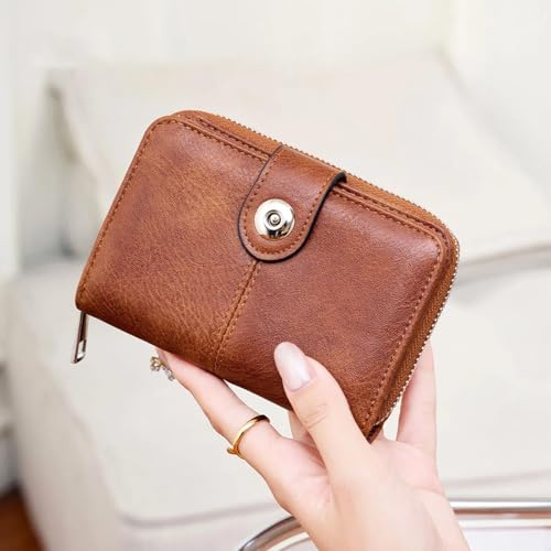 Short Ladies Wallet Vintage Multi Card Slot Two Fold Zipper Card Holder Coin Coin Purse2