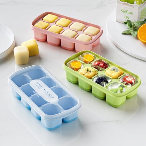 Molde para hielo silicona con tapa amarillo miniatura 6