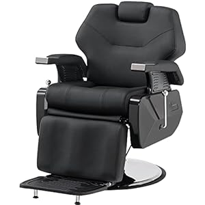 BarberPub Hydraulic Recline Barber Chair All Purpose Salon Beauty Spa Styling Equipment 9208 (Black)