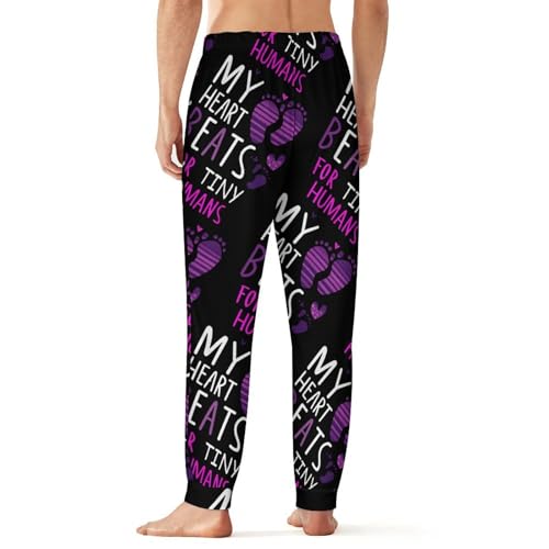 My Heart Beats For Tiny Humans Men's Pajama Bottoms Sleep Lounge Soft Comfy Pants Sleepwear3