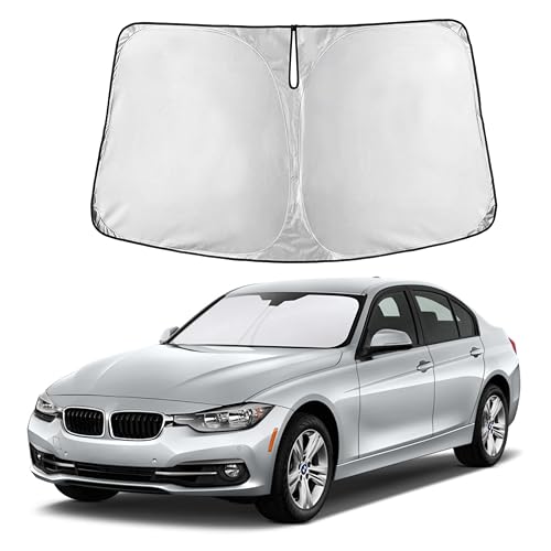 Image of Autovir Windshield Sun Shade Fit for 2013-2016 2017 2018 BMW 3 Series Sunshade, Front Car Window Shades Sun Visor, Blocks UV Rays & Heat, Car Accessories