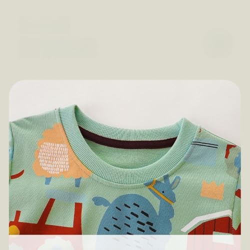 Boys Comfy Cotton Fall Sets Toddler Kids Cute Cartoon Graphic Outfits Crewneck Long Sleeve Shirts + Sweatpants Drawstring4