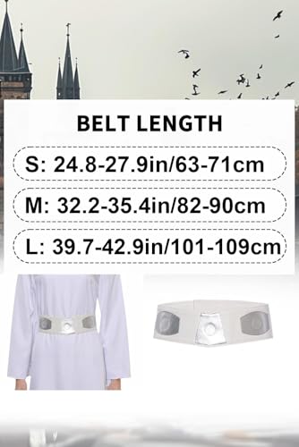 Princess Costume Belt Women Princess Cosplay Accessories White Belt Outfit Halloween for Adult3