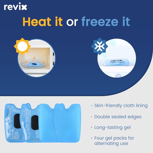 Image of REVIX Wisdom Teeth Ice Pack Head Wrap with 3D Sewing Jaw Ice Pack for Face Oral Surgery Pain Relief for TMJ, Tooth Extraction & Teeth Removed, Extra Snug Fit with 4 Hot Cold Gel Packs Reusable, Black