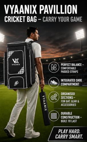 Image of Cricket Kit Bag with Backpack Straps (Black)