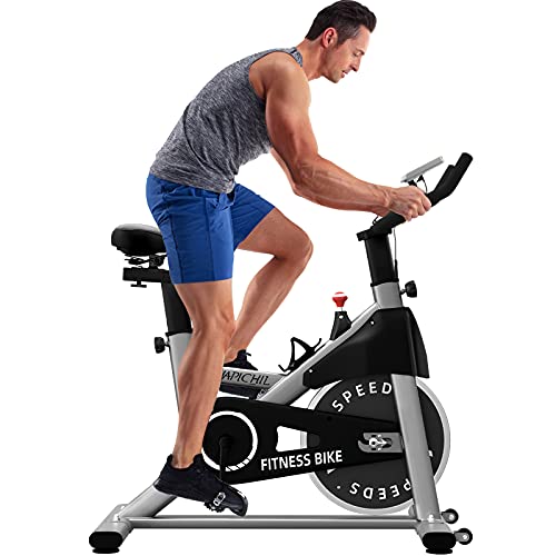HAPICHIL Exercise Bikes Magnetic Resistance Indoor Cycling Stationary bike with 35lbs Flywheel, LCD Monitor, Tablet Holder
