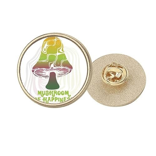 Broche champignon vert en métal doré M pour égayer un vêtement trop terne