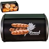 Glixoft Scatola per Il Pane con Coperchio Arrotolabile Custodia per Il Pane Appoggio Custodia per Il Pane Contenitore per Il Pane Accessorio per Conservazione della Cucina per Pancake E Biscotti