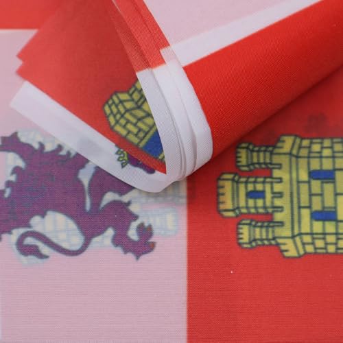 Image of AZ FLAG Castile and Leon 6 meters BUNTING Flag 20 flags 9'' x 6'' - Spanish region of Castilla y Leon STRING flags 15 x 21 cm