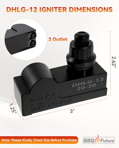 Image of DHLG-12 Grill Igniter for CharBroil, Universal 2 Outlet Ignitor Replacement