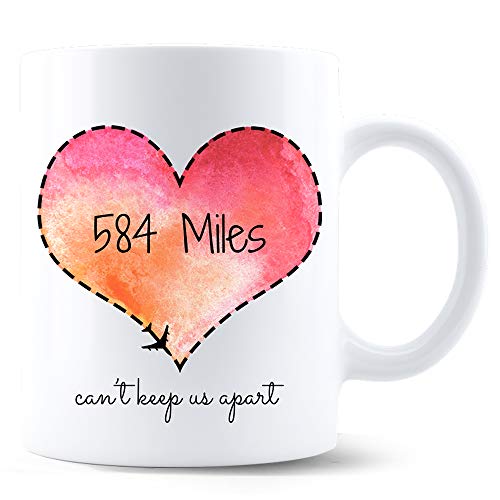 Long Distance Relationship Coffee Mug | 11 Oz | Custom Miles | Can't