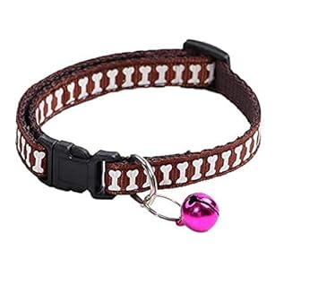 RvPaws Cat Cute Bone Print Dog Puppy Cat Kitten Pet Collar Adjustable Necklace with Bell, Cat Accessories Buy 1 Get 1