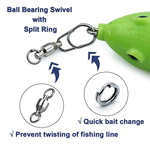 FishTrip 30Pcs Ball Bearing Fishing Swivels with Oval Split Ring, Stainless Steel Snap Swivel Saltwater,Heavy Duty Terminal Tackle Connector (1#) - Thumbnail 3