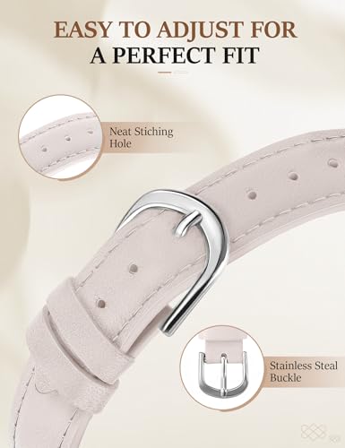 Image of Newlibery Leather Band for Women Slim Dressy Bands Compatible with Apple Watch 38mm 40mm 41mm 42mm 44mm 45mm 49mm, Designer Interlock Buckle Strap for iWatch Series 10 /9 /8 /7 /6 /5 /4 /3 /2 /1 /SE /Ultra