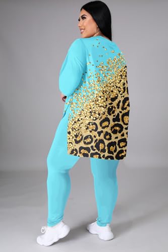 Women's Plus Size Two Piece Outfits Loungewear Sets Long Sleeve Oversized Tshirts Sweatpants Sweatsuits Sets3