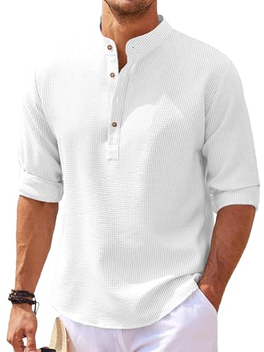 Image of Noble Monk Men Polycotton Solid Regular Kurta || Casual Plain Stylish Shirt for Man || Full Sleeve Band Collar Tshirt for Men || Casual Wear Tshirt for Man