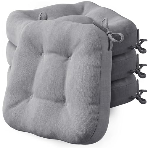 Codi Sitzkissen 40x40×8 cm 4er Set, Extra Dicke, Bequeme Stuhlkissen mit wasserabweisendem Bezug...