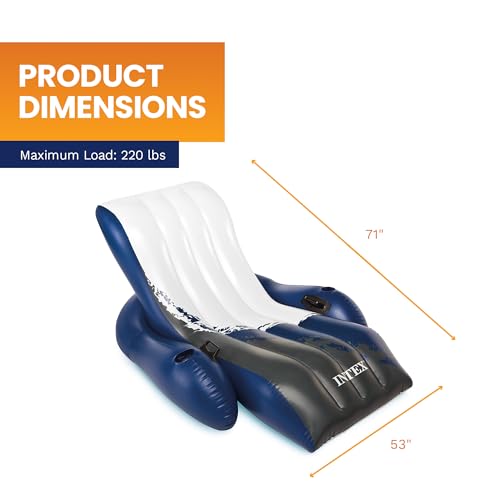 Intex Floating Recliner Lounge - Aufblasbarer Badelounge, mehrfarbig, 180 x 135 cm