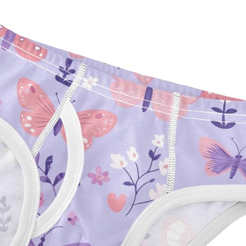 Wusikd Butterflies Boys' Underwear Cotton Flowers Purple Boys Briefs Soft Toddler Underwear 2T4