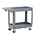 Pearington Utility Rolling Cart- Multi Purpose, Heavy Duty Service Cart; Supplies Storage and Organizer; 2 Tier with Wheels- 500lb Loading Capacity, Gray