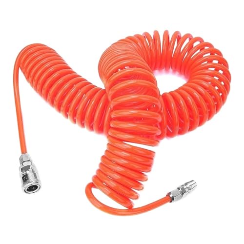 Air Pressure Hose Spiral Pipe Hose for Compressor Air Tool 8mm 10mm 12mm 6M 9M 12M 8x5mm 12x8 10x6.5mm High Spring Pneumatic Spiral(12x8 with Connector,15M)