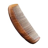 Sandelholz-Kamm Für Haare & Bart – Antistatischer Entwirrungskamm Mit Breiten Zinken – Schonend Auch Für Lockiges & Dickes Haar – Natürliche Pflege Mit Bienenwachs