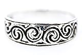 kelten in irland 6 buchstaben kreuzworträtsel  WINDALF Zarter Schmaler Kelten Silberring NEWGRANGE 0.6 cm Celtic Spirals Glücksring Bohemia Elfenschmuck Vintage 925 Sterlingsilber (Silber, 54 (17.2))