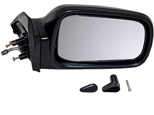 Right Passenger Side Mirror - Manual Remote - Black - Compatible with 1988-1991 Honda Civic Hatchback 2-Door