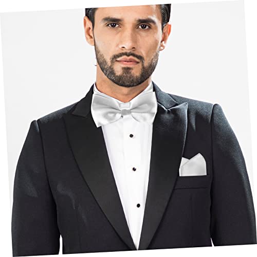 Set de corbatín, fajín y pañuelo para hombre plateado miniatura 7