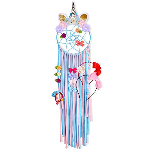 QtGirl Unicorn Hair Bow Holder Organizer Hair Accessories Organizer Hair Clips Storage Headband Hanger for Girls Room