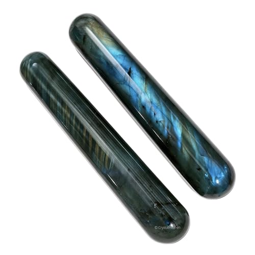 Image of Labradorite Crystal Wand - Smooth Crystal Wand for Energy Healing, Chakra Balancing, Meditation and Home Decor - Crystals and Healing Stones for Gift