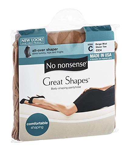 No Nonsense JQ4/CC4 Size C Beige Mist Great Shapes Nylons - Pack of 3