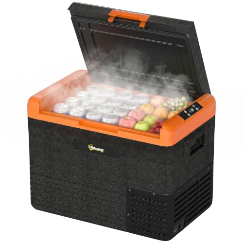 Outsunny Glacière électrique 40L portable, réfrigérateur congélateur avec poignées - dim....