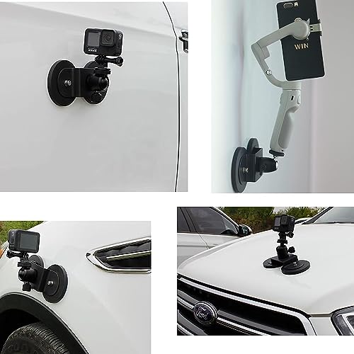 ADOFYS Magnetic Action Camera Mount, Super Magnetic Heavy-Duty Alloy Suction Cup Mount with Adapter 1/4-20 for GoPro Compatible with Hero 11/10/9/8/Max and Other Action Camera 6 41yzrXPspML