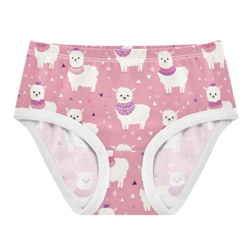 Wusikd Cute Alpaca Girls' Underwear Cotton Pink Girls Briefs Soft Toddler Underwear 2T