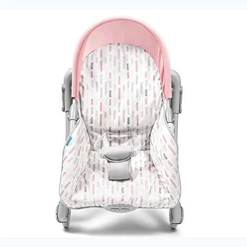 Cadeira de Descanso e Balanço Para Bebê Spice Dobrável Encosto Reclinável 0-18kgs Com Cinto Rosa Mul