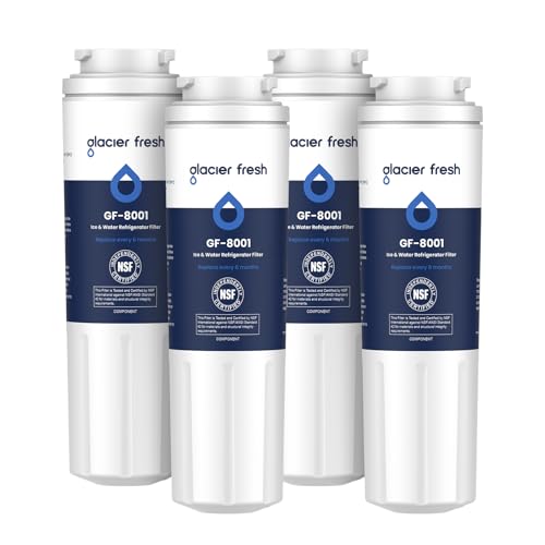 GLACIER FRESH UKF8001 Compatible with Whirlpool Refrigerator Water Filter 4, EDR4RXD1, EveryDrop Filter 4, 4396395, Maytag UKF8001, UKF8001AXX, WHR4RXD1, KAD4RXD1, 46-9006, Puriclean II, Pac