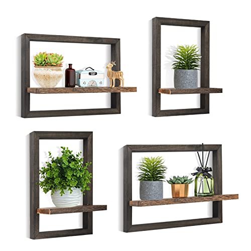 idee-home Floating Shelves for Wall, Rustic Square Hanging Floati...