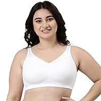 Enamor A112 Smooth Super Lift Classic Full Support Bra - Stretch Cotton, Non-Padded, Wirefree & Full Coverage White