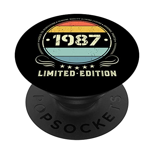 1987 Edición limitada 1987 cumpleaños Popsocket para mujeres y hombres PopSockets PopGrip Intercambiable