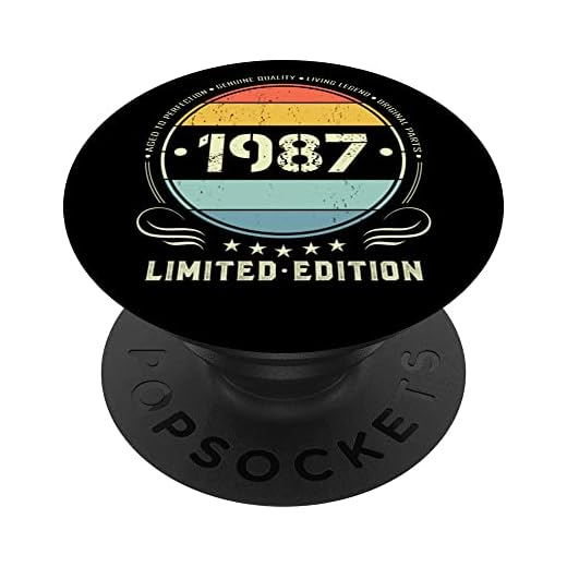 1987 Edición limitada 1987 cumpleaños Popsocket para mujeres y hombres PopSockets PopGrip Intercambiable